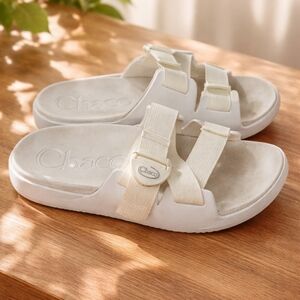 Chaco Cream Slide Sandals